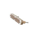 Handcrafted Wooden Cabinet Handle, White, Floral Cut-Out Pattern, for Drawers, Wardrobes and Doors