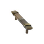 Natural Horn & Antique Brass T-Bar Cabinet Pull Handle,