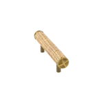 Woven Rattan and Antique Brass Cabinet Pull Handle,