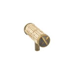 Antique Brass and Woven Rattan T-Bar Knob,