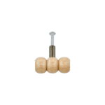 Wooden Cabinet Knob, Triple Ball Design, Natural Wood Finish with Metal Post - Image 3