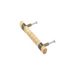 Handcrafted Woven Cane Cabinet Pull Handle with Antique Brass Finish, for Drawers, - Image 2