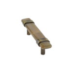 Natural Horn T-Bar Cabinet Pull, Antique Brass Finish, for Cabinets and Wardrobes