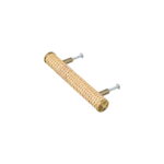 Woven Rattan and Antique Brass Cabinet Pull Handle, - Image 2