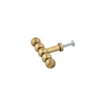Antique Brass Beaded T-Bar Cabinet Knob, - Image 2