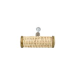 Antique Brass and Woven Rattan T-Bar Knob, - Image 2