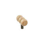 Wooden Cabinet Knob, Triple Ball Design, Natural Wood Finish with Metal Post - Image 4