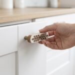 Wooden Cabinet Handle, White, Floral Cut-Out Pattern,for Drawers, Wardrobes and Doors - Image 3