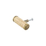 Antique Brass and Woven Rattan T-Bar Knob, - Image 3