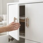 Handcrafted Wooden Cabinet Handle, White, Floral Cut-Out Pattern, for Drawers, Wardrobes and Doors - Image 3
