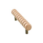 Wooden Pull Handle, Natural Wood, 18 cm Length, 13.5 cm Hole-to-Hole, Bubble Design, for Wardrobes and Doors - Image 4