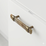 Natural Horn T-Bar Cabinet Pull, Antique Brass Finish, for Cabinets and Wardrobes - Image 4