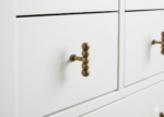 Antique Brass Beaded T-Bar Cabinet Knob, - Image 4