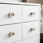 Wooden Drawer Knob with Floral Cut-Out Design, White and Natural Wood Finish, for Cabinets, Drawers and Wardrobes - Image 4