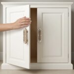 Wooden Cabinet Handle, White, Floral Cut-Out Pattern,for Drawers, Wardrobes and Doors - Image 4