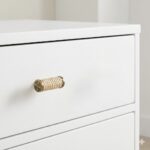 Antique Brass and Woven Rattan T-Bar Knob, - Image 4