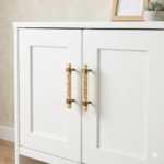 Handcrafted Woven Cane Cabinet Pull Handle with Antique Brass Finish, for Drawers, - Image 4