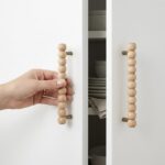 Wooden Pull Handle, Natural Wood, 18 cm Length, 13.5 cm Hole-to-Hole, Bubble Design, for Wardrobes and Doors - Image 2