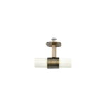 Marble-Style Cabinet Knob, White Cylindrical Grip, Antique Brass Finish, for Cabinets, Drawers and Wardrobes, Modern Minimalist Style