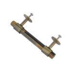 Aurelia Cabinet Handle, Natural Horn Bar with Antique Brass Hardware,