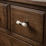 Marble-Style Cabinet Knob, White Cylindrical Grip, Antique Brass Finish, for Cabinets, Drawers and Wardrobes, Modern Minimalist Style - Image 4